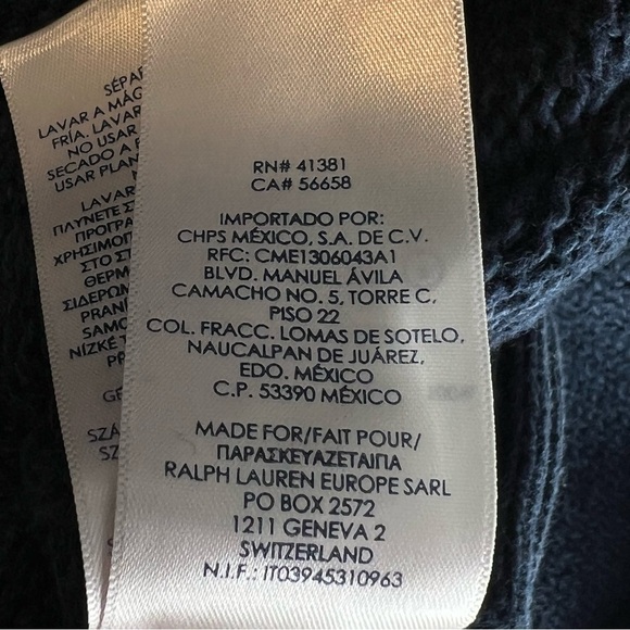 Chaps Ralph Lauren Sweater Mens Medium 3 Button Dark Blue Cotton Long Sleeve - Picture 8 of 8